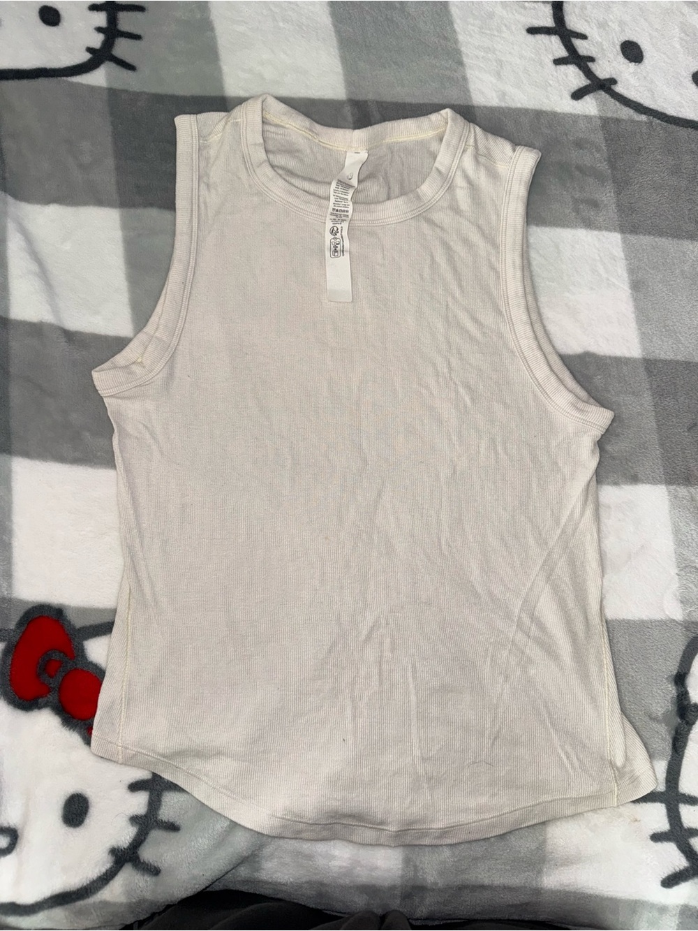 Womens Lululemon Hold Tight Crewneck Tank Top *Waist Length size S beige active
